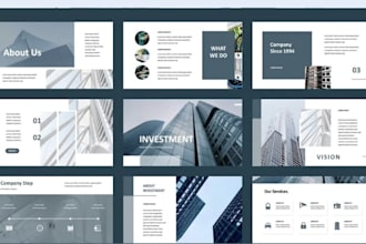 design business investment slide, PPT fundraising deck, improve powerpoint