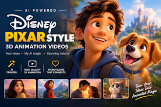 3d pixar style ai video art 3d ai animation cartoon video ai storytelling disney