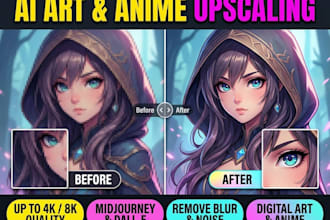 upscale enhance and fix pixelated ai art or anime image to 4k 8k