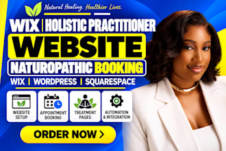 build wix holistic practitioner website, wordpress naturopathic booking wellness