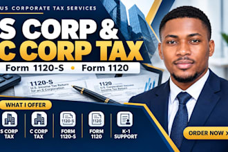 prepare and e file your US s corp c corp tax return form 1120s 1120