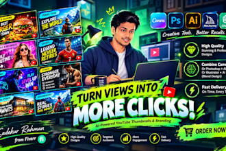 design eye catching ai powered youtube thumbnail design and channel branding