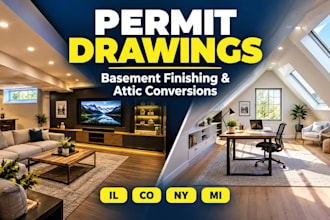 draft basement finishing and attic conversion permit drawings
