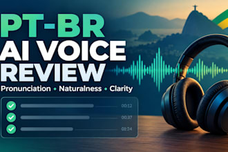review your ai generated brazilian portuguese voice and tts audio