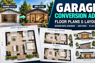 design garage conversion adu floor plans layout backyard rental apartments