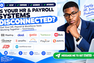 setup rippling deel gusto bamboohr hibob personio zenefits workday hcm paycor