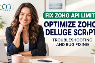 fix zoho api limit optimize zoho deluge script, troubleshooting and bug fixing