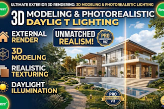 create realistic 3d models and exterior rendering with landscape lighting
