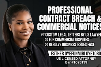draft contract breach letter formal notice of breach business dispute