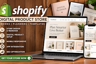 design shopify ebook design digital planner shopify store shopify store redesign