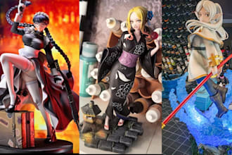 3d print and paint anime action figure resin figure 3d miniature statue painting