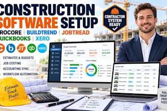 setup procore buildertrend jobtread quickbooks xero estimate jobcosting workflow