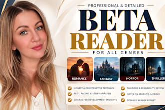 beta reader romance beta reader fantacy beta reader, horror thiller beta reader