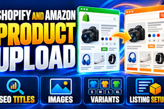 upload shopify products SEO keyword titles descriptions image variants to amazon