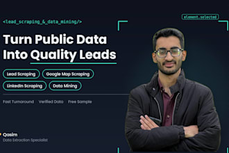 do lead scraping, data mining, google map scraping and website scraping