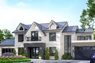 create 3d model and exterior house rendering