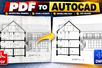 convert PDF image sketch to autocad cad drawing