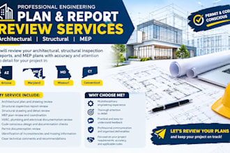 architect review structural inspection report mep plan in arizona maryland mo ct