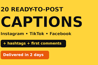 write instagram, tiktok and facebook captions for your small business