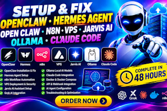 setup fix openclaw hermes agent open claw n8n vps jarvis ai ollama claude code