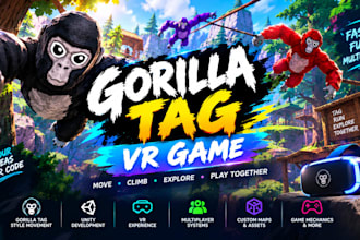 make gorilla tag fan game vr unity meta quest player model and map