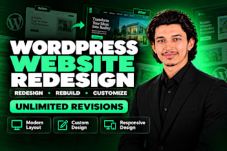 redesign wordpress website, rebuild wordpress elementor website