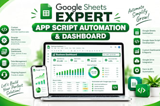 be your google sheets expert for apps script automation and dashboards