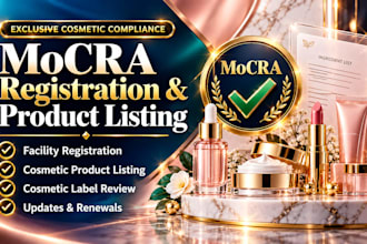 do mocra cosmetic facility registration and fda product listing