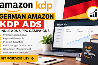 setup converting german amazon kdp ads, amazon kindle ads, amazon ppc campaign