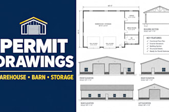 create warehouse conversion storage building and barn permit drawings