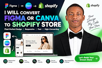 convert figma to shopify website or canva to shopify store design expert