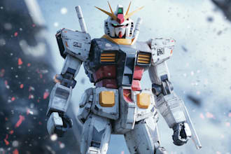 make gundam character illustration