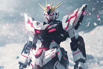 make gundam character illustration