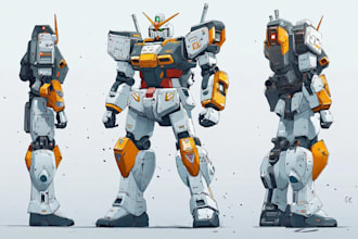 make gundam character illustration