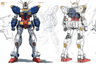make gundam character illustration