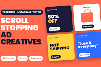 design facebook ad creatives, static ads and instagram posts