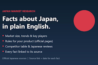 do japan market research and competitor analysis for your product