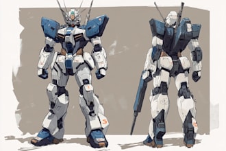 make gundam character illustration
