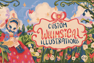 create whimsical character and storybook illustrations