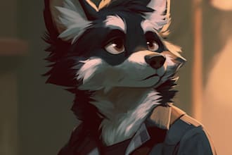 draw a custom anime furry character illustration