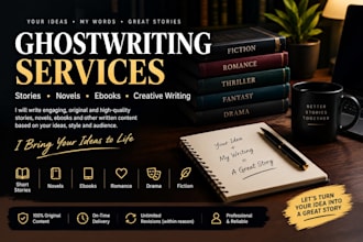 write engaging stories, novels and ebooks as a ghostwriter