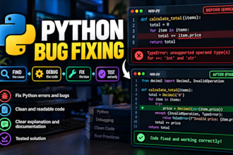 fix python bugs, errors, and debug your python code
