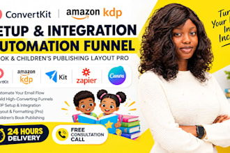 kit convertkit amazon KDP setup integration automation funnel childrens ebook