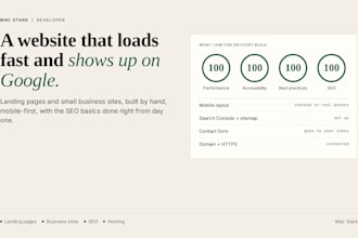 build a fast SEO ready website or landing page
