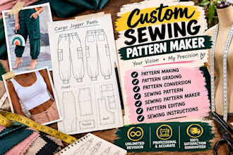 do sewing pattern digital clothing, for any dress garments