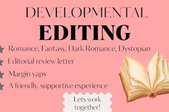 do developmental editing for your fiction book