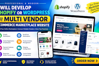 develop shopify wordpress multi vendor ecommerce marketplace website store