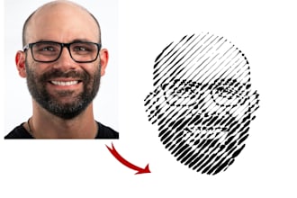 create a unique textured line art portrait from your photo