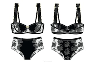 create technical garment sketches for lingerie
