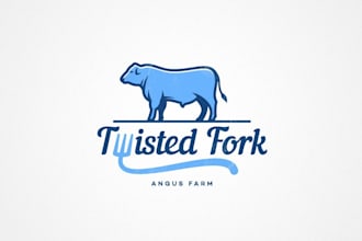 do agriculture cow dairy farm logo design 24 hours